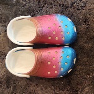 Crocs size 6 glitter ombre